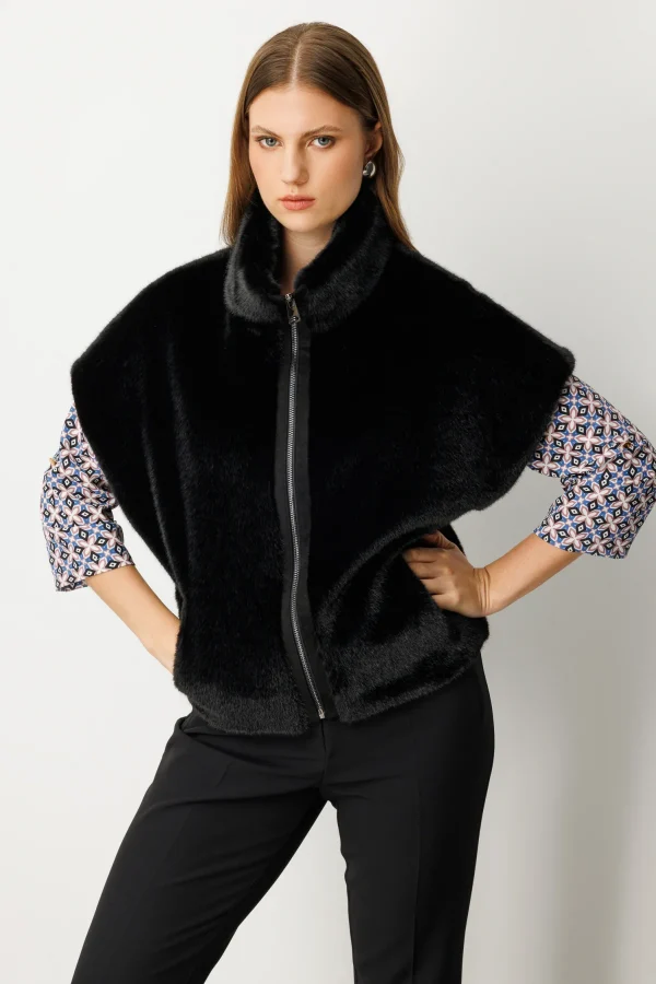 EKOL Dik Yaka Peluş Yelek 8585