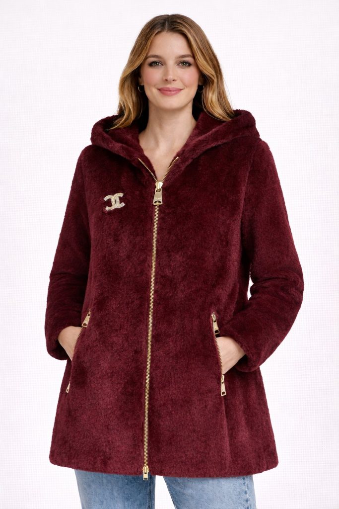 ETRUCCİ Kapüşonlu Kaban 9062 - bordo