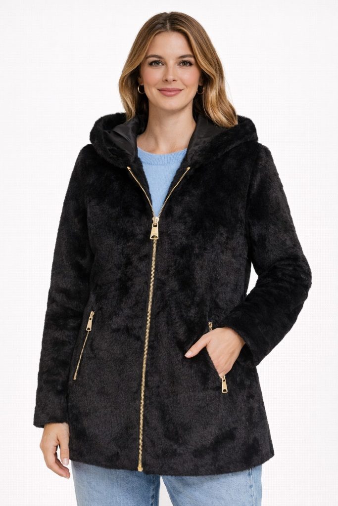 ETRUCCİ Kapüşonlu Kaban 9062 - Siyah