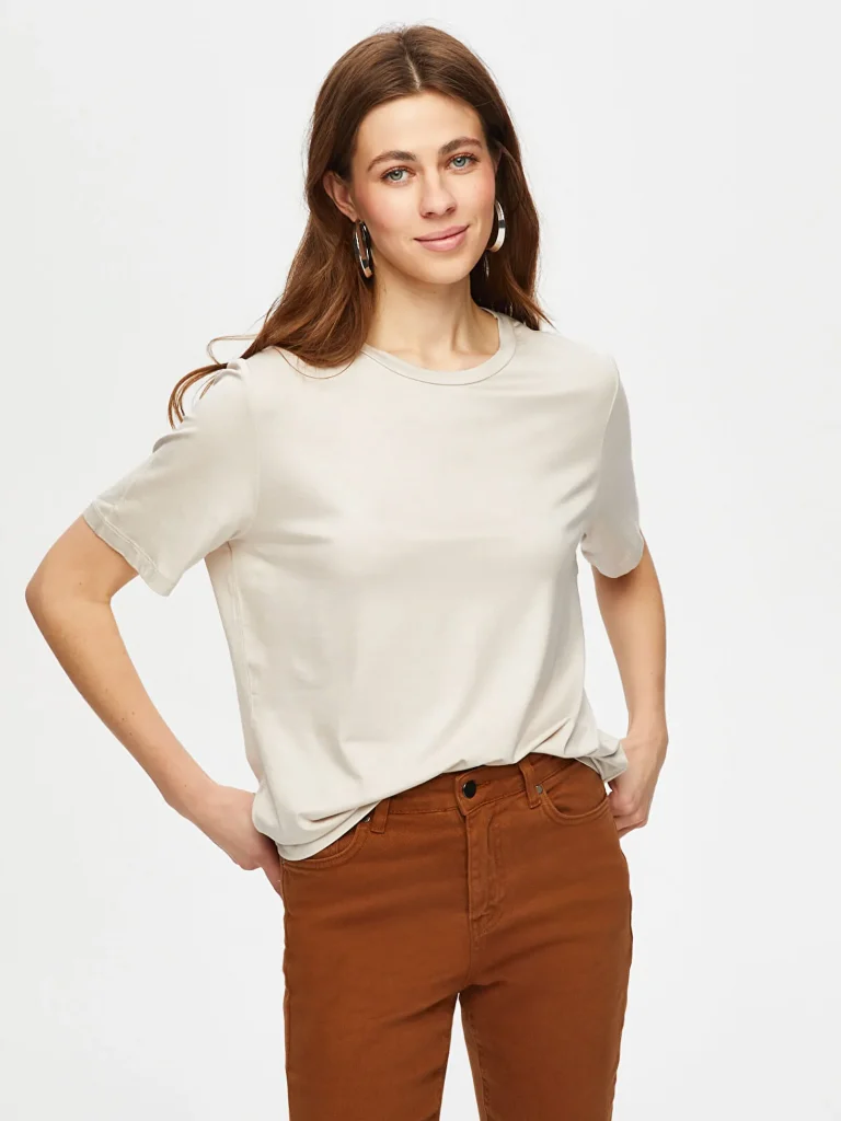 FAİK SÖNMEZ Yuvarlak Yaka Kısa Kol T-Shirt TSH002 - TAŞ