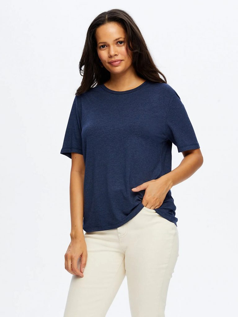 FAİK SÖNMEZ Yuvarlak Yaka Kısa Kol T-Shirt TSH009 - İNDİGO