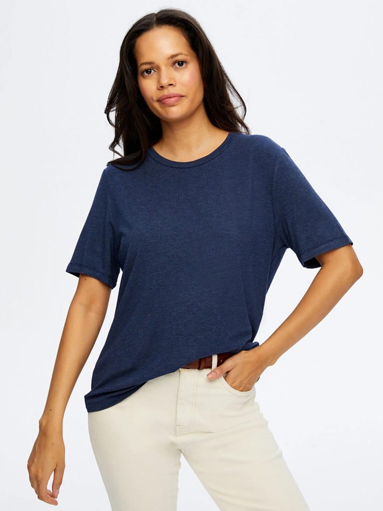 FAİK SÖNMEZ Yuvarlak Yaka Kısa Kol T-Shirt TSH009 - İNDİGO