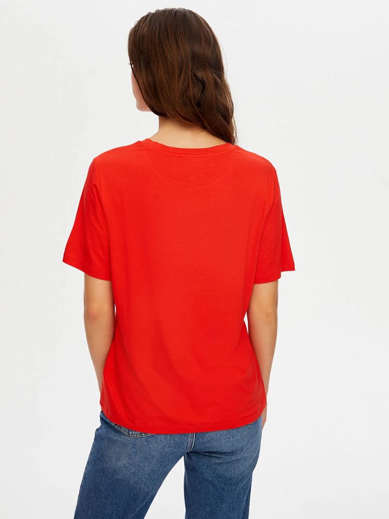 FAİK SÖNMEZ Yuvarlak Yaka Kısa Kol T-Shirt TSH009 - KIRMIZI