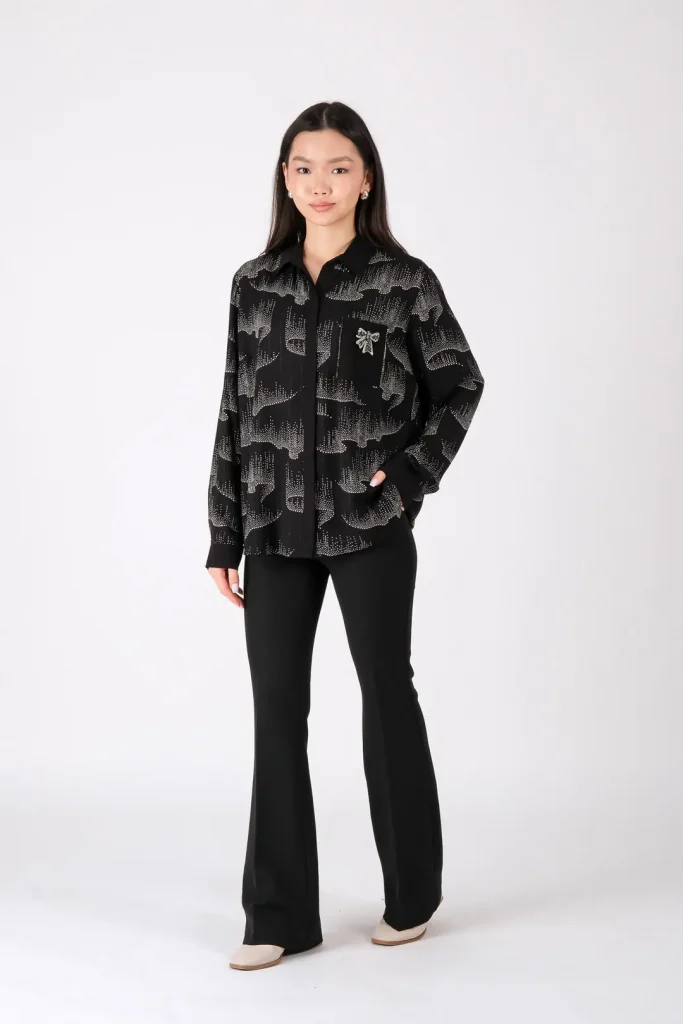 FEMİNA Cep Detaylı Gömlek 62002 - Siyah