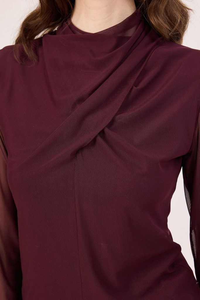 FEVER Yaka Detaylı Tül Bluz 4045