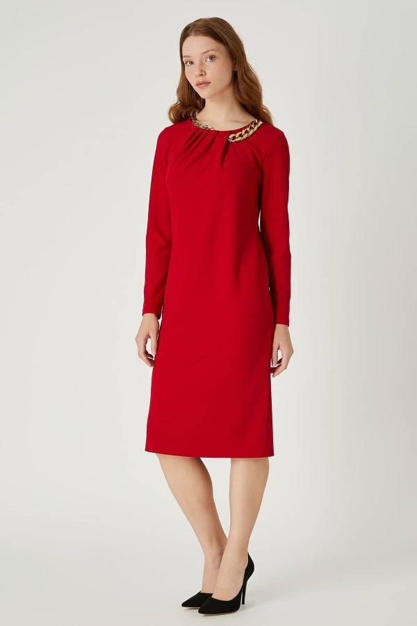 FEVER Elbise 16007 - KIRMIZI