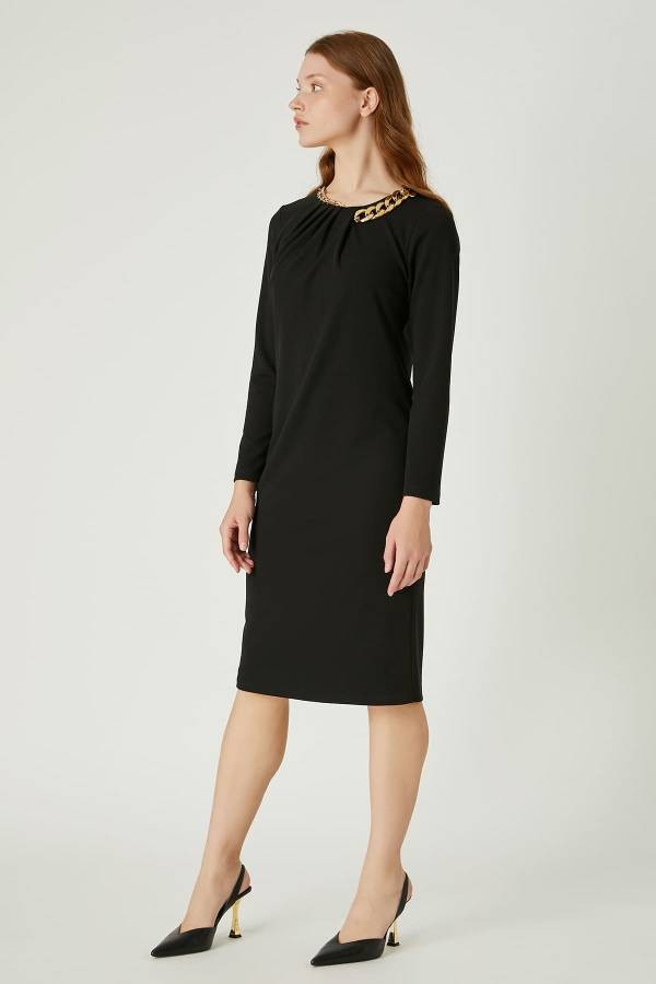 FEVER Elbise 16007 - Siyah