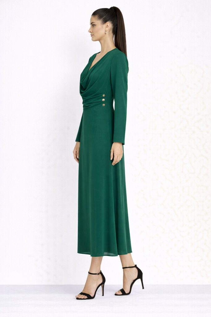 FEVER Uzun Kol Elbise16033 - ZÜMRÜT