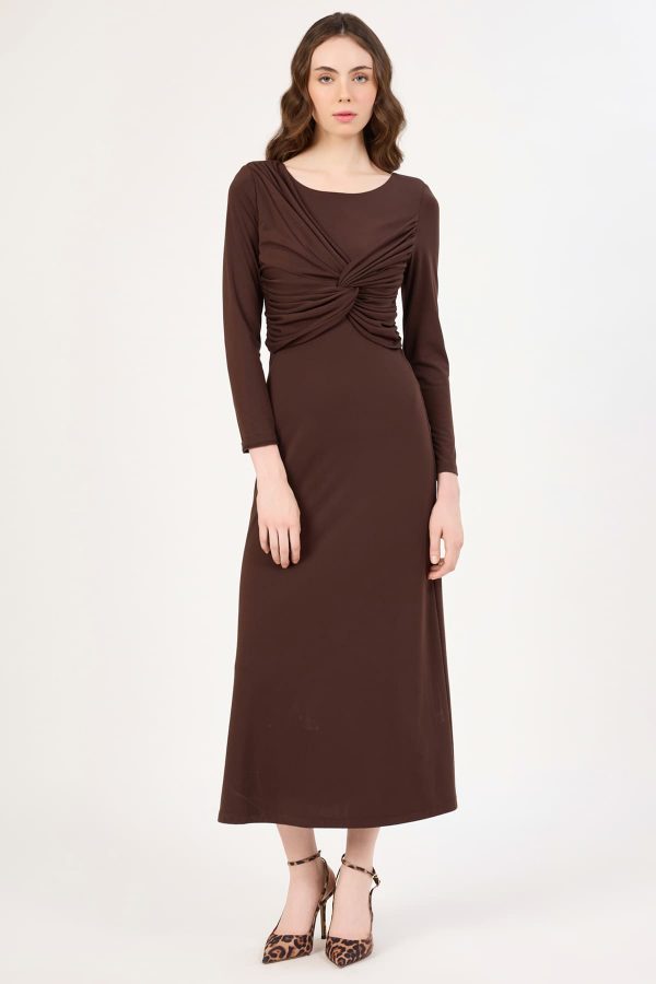 FEVER Büzgü Detaylı Likralı Örme Elbise 16043