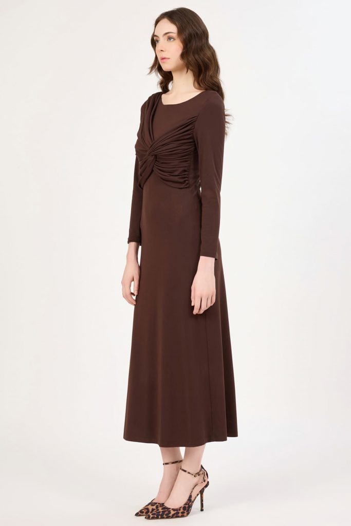 FEVER Büzgü Detaylı Likralı Örme Elbise 16043