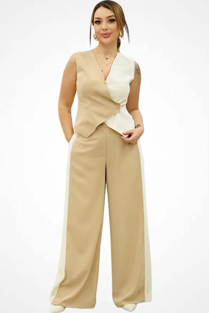 FEVER Yan Şeritli Pantolon 12015 - camel