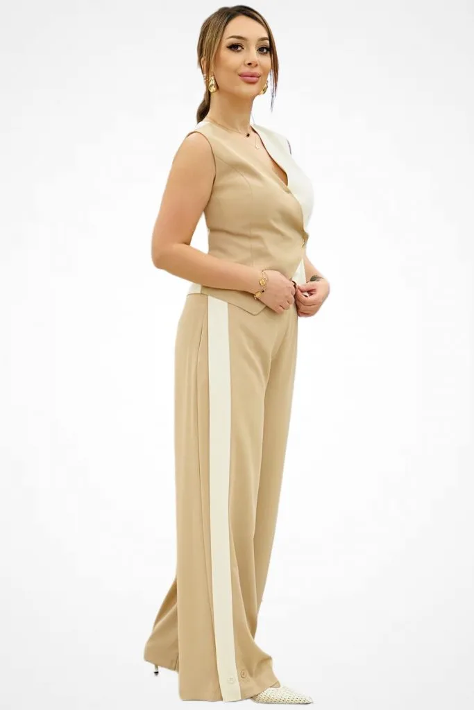 FEVER Yan Şeritli Pantolon 12015 - camel