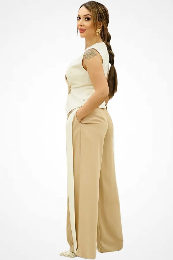 FEVER Yan Şeritli Pantolon 12015 - camel