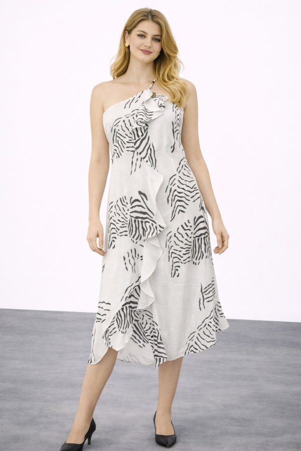 FİMKA Önü Fırfır Detaylı Elbise 1131