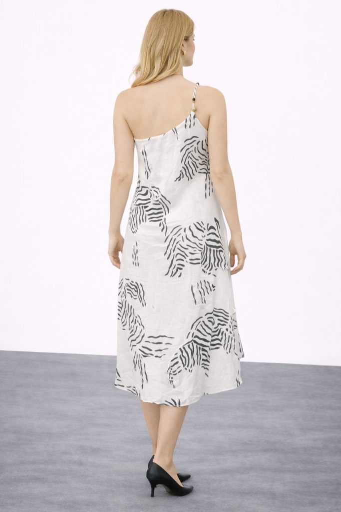 FİMKA Önü Fırfır Detaylı Elbise 1131 - BRONZ