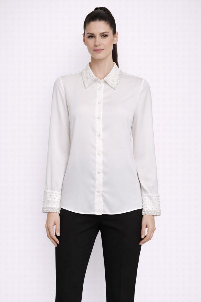 FİMKA Taş Detaylı Gömlek 30037 - EKRU