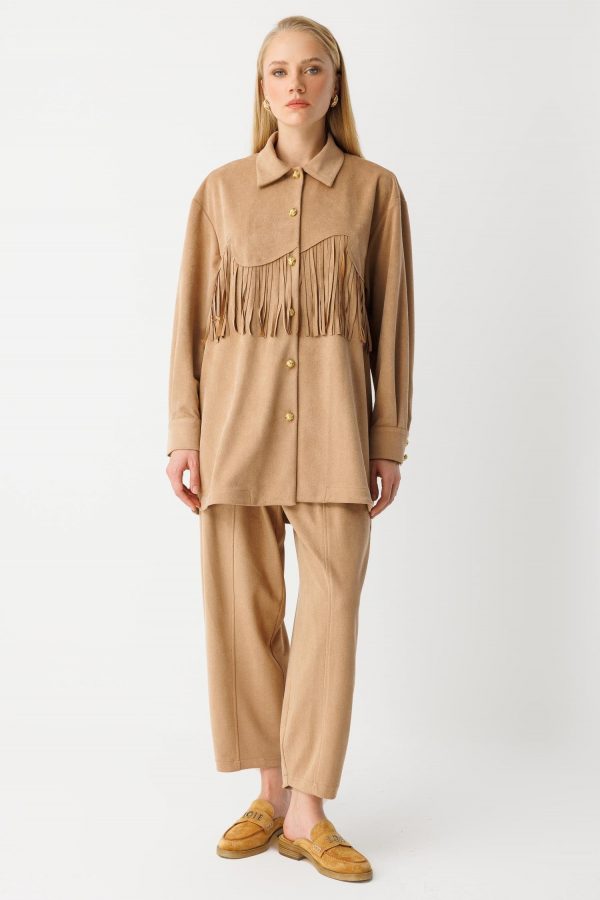 GHİSA Püskül Detaylı Süet Takım 4119