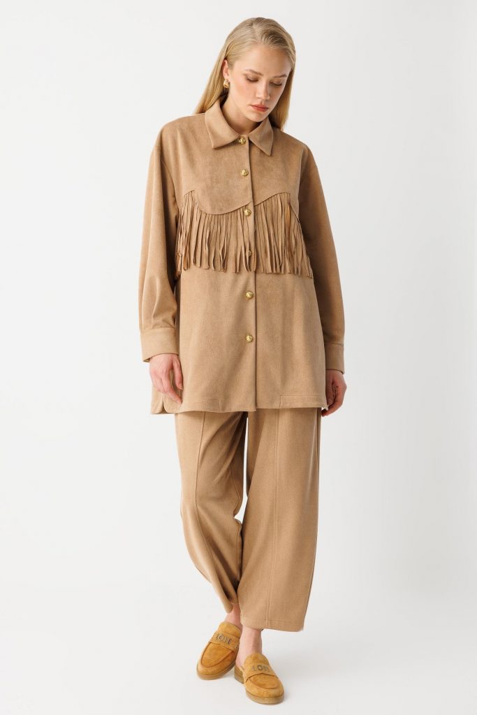 GHİSA Püskül Detaylı Süet Takım 4119