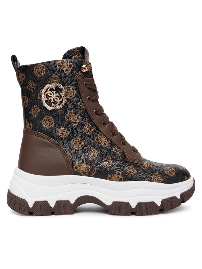 GUESS Elbina Hakiki Deri Sneaker Bot FLFBNZFAL12 - kahve