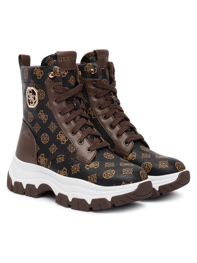 GUESS Elbina Hakiki Deri Sneaker Bot FLFBNZFAL12 - kahve