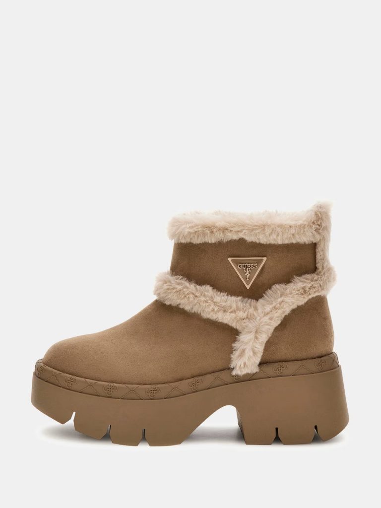 GUESS Bridgete yapay kürk detaylı bot FLFBRDESU10 - naturel