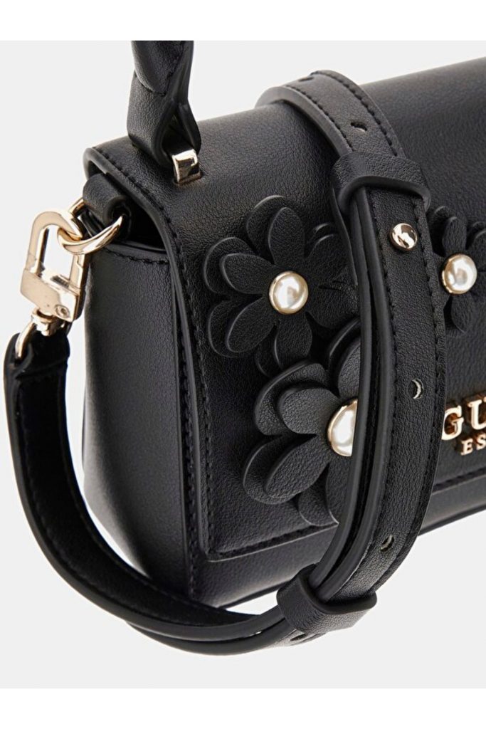 GUESS Zaria Çiçek Desenli Mini El Çantası HWBG7330780 - Siyah
