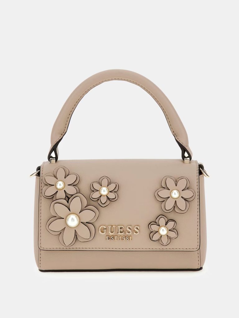 GUESS Zaria Çiçek Desenli Mini El Çantası HWBG7330780 - KREM