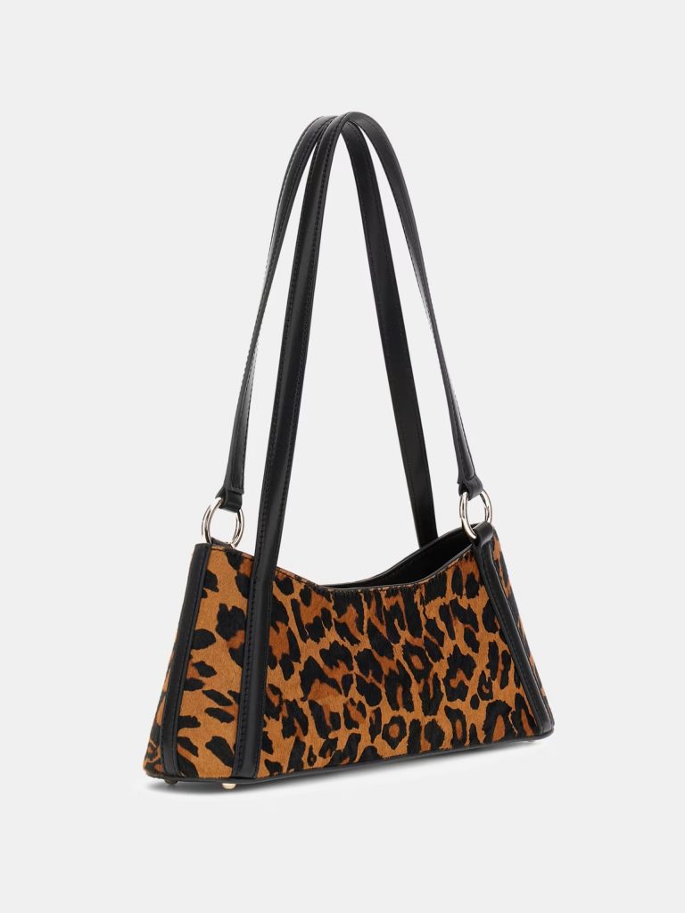 GUESS Domitilla hakiki deri omuz çantası HWLO7529180 - leopar