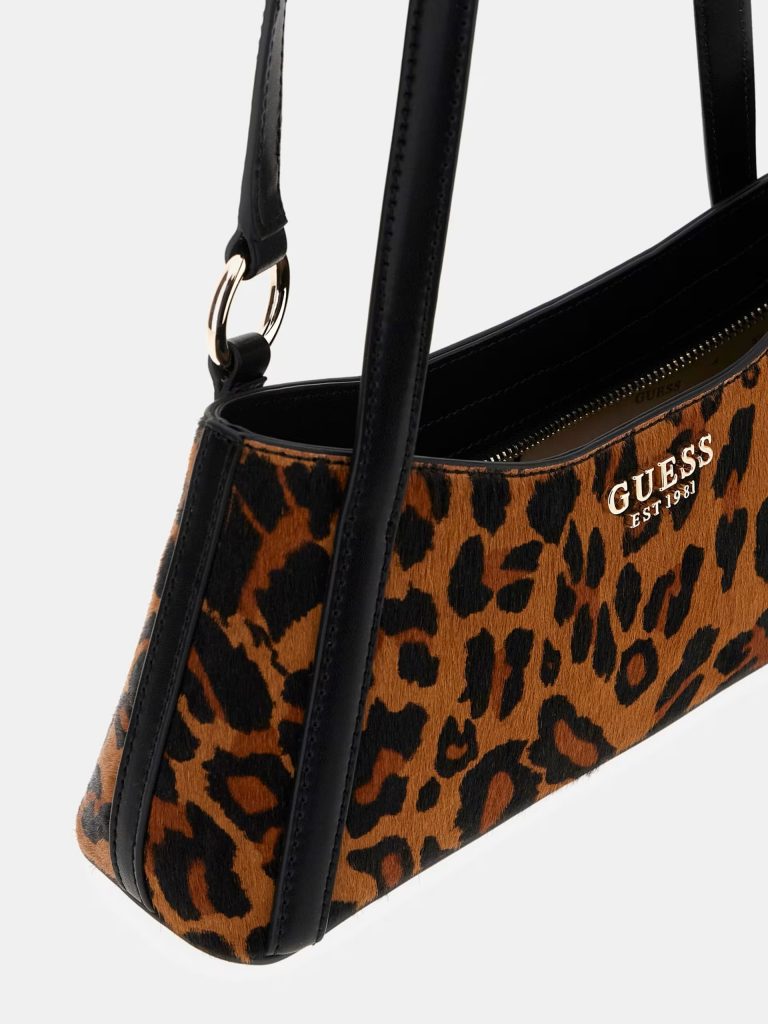 GUESS Domitilla hakiki deri omuz çantası HWLO7529180 - leopar