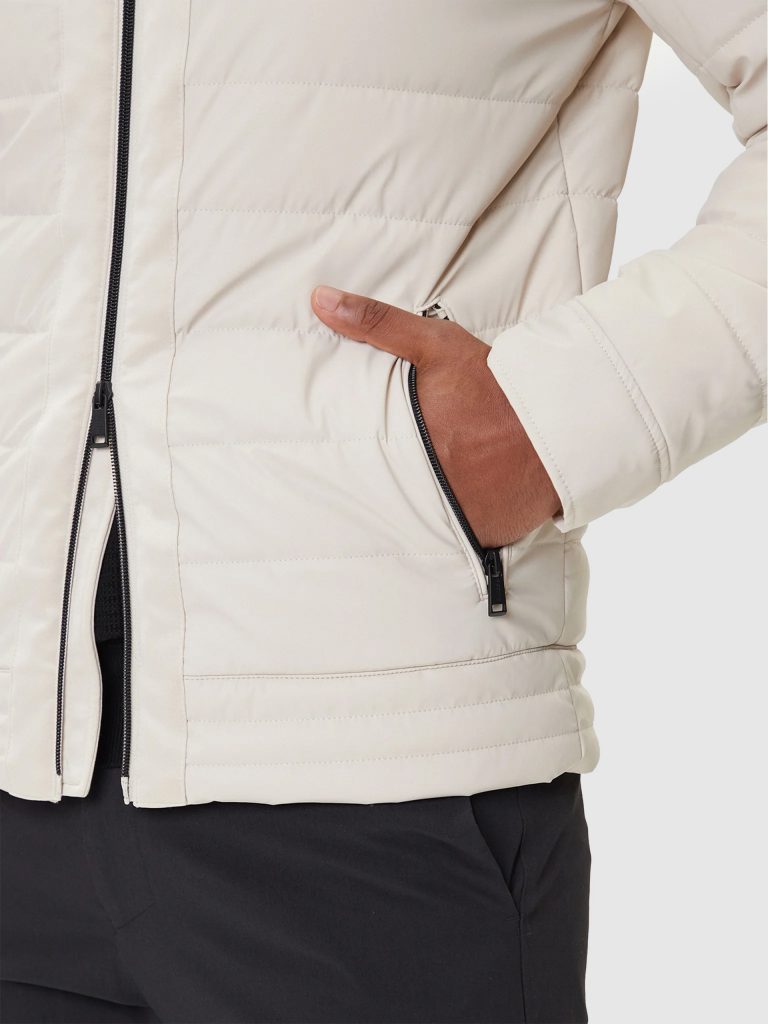 GUESS Streç Dolgulu Erkek Logolu Mont M4YL16WFHD0 - KREM