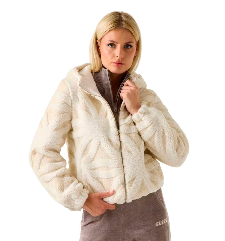 GUESS Jacquard Kadın Aktif Bomber Ceket V5BL09W0120 - Beyaz