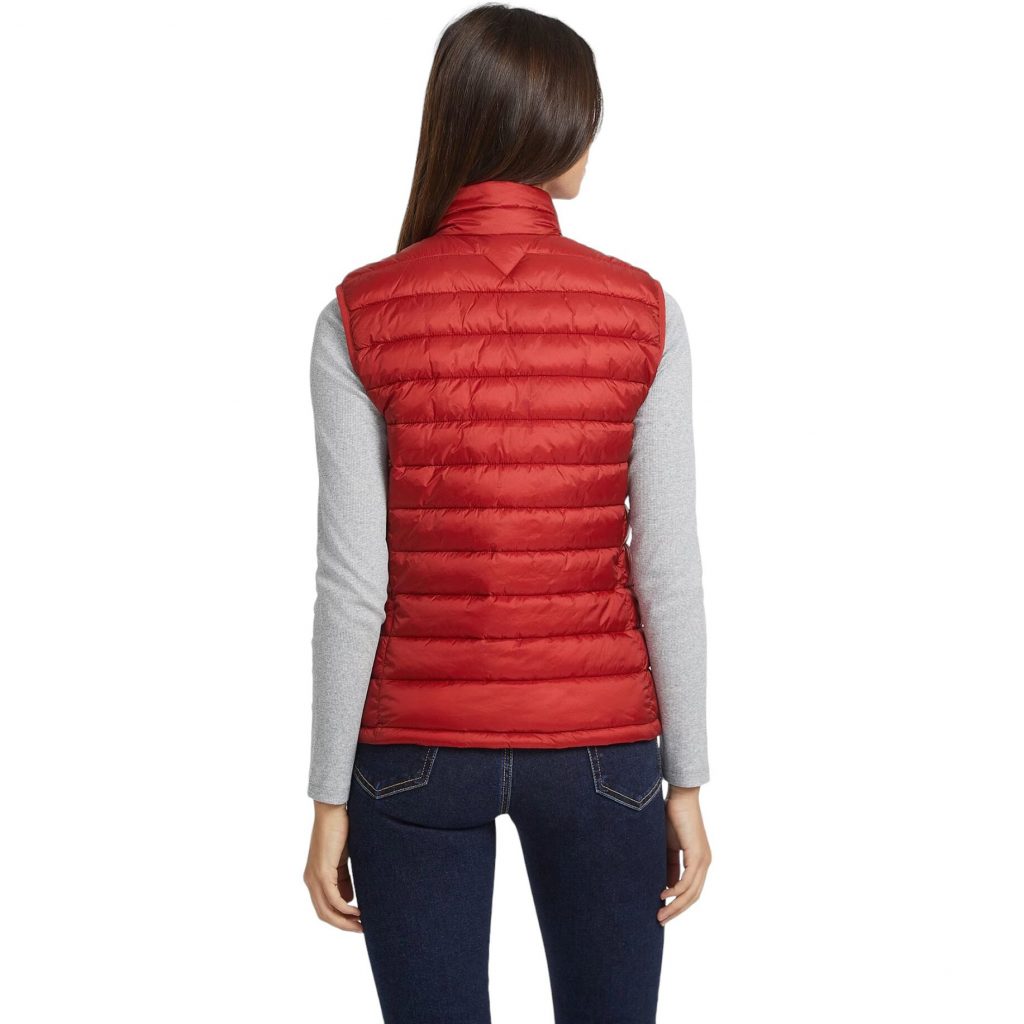 GUESS Üçgen Logolu Naylon Şişme Yelek  W4YN11WG922 - KIRMIZI