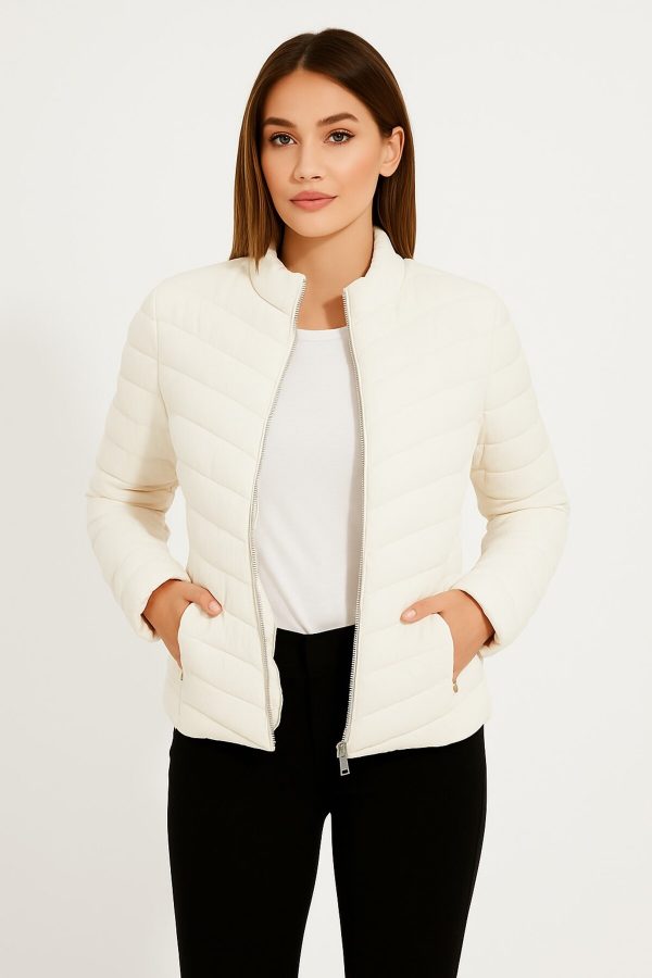 GUESS Yan Kol Üçgen Metal Logo Detaylı Mont  W5YL13WHDQ0