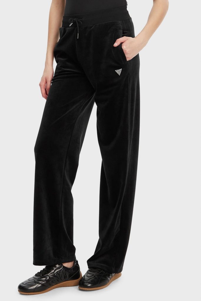 GUESS Straight kadife eşofman altı V3BB26K0232 - Siyah