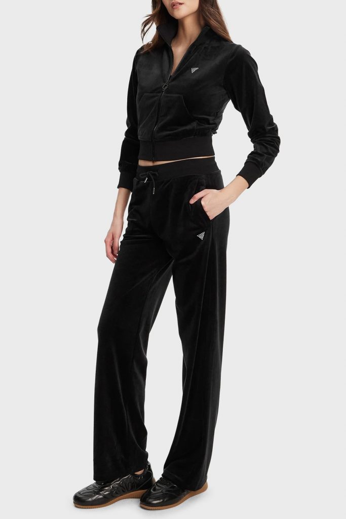 GUESS Straight kadife eşofman altı V3BB26K0232 - Siyah