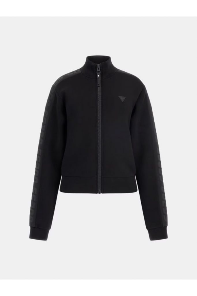 GUESS Kendinden Desenli Sweat  V2YQ17K7UW2 - Siyah