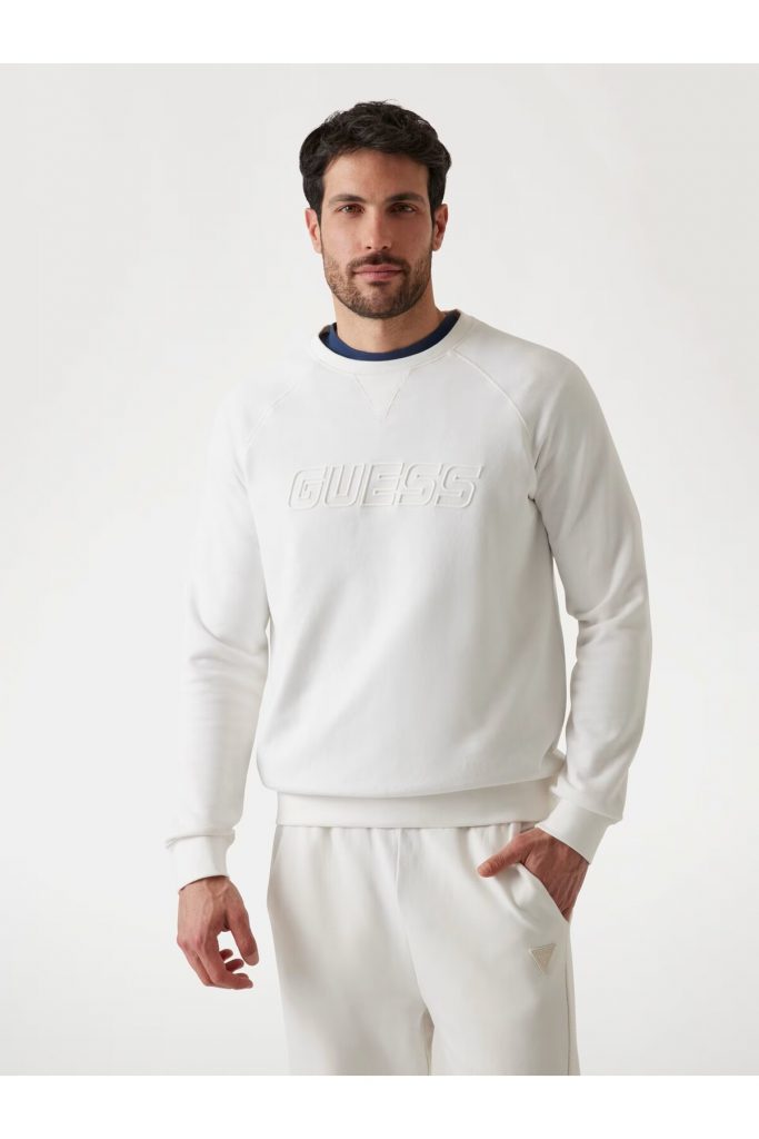 GUESS Yuvarlak Yaka Erkek ön logosu Sweatshirt Z4YQ16KAIJ1