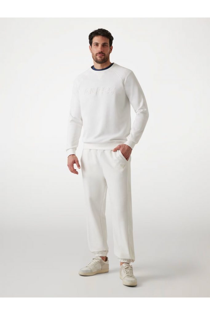 GUESS Yuvarlak Yaka Erkek ön logosu Sweatshirt Z4YQ16KAIJ1