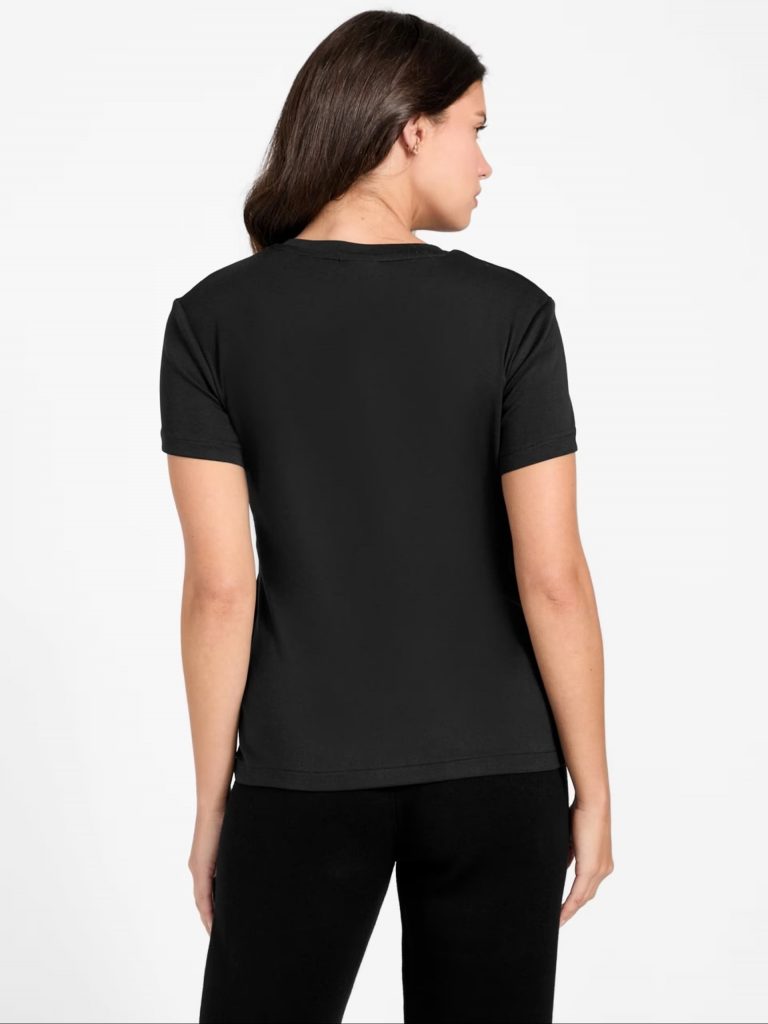 GUESS Nakışlı Logolu Tişört  V6RI06KD741 - Siyah