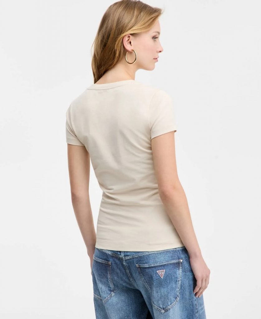 GUESS  Leo Kadın Siyah Slim Fit T-Shirt W5BI28J1314