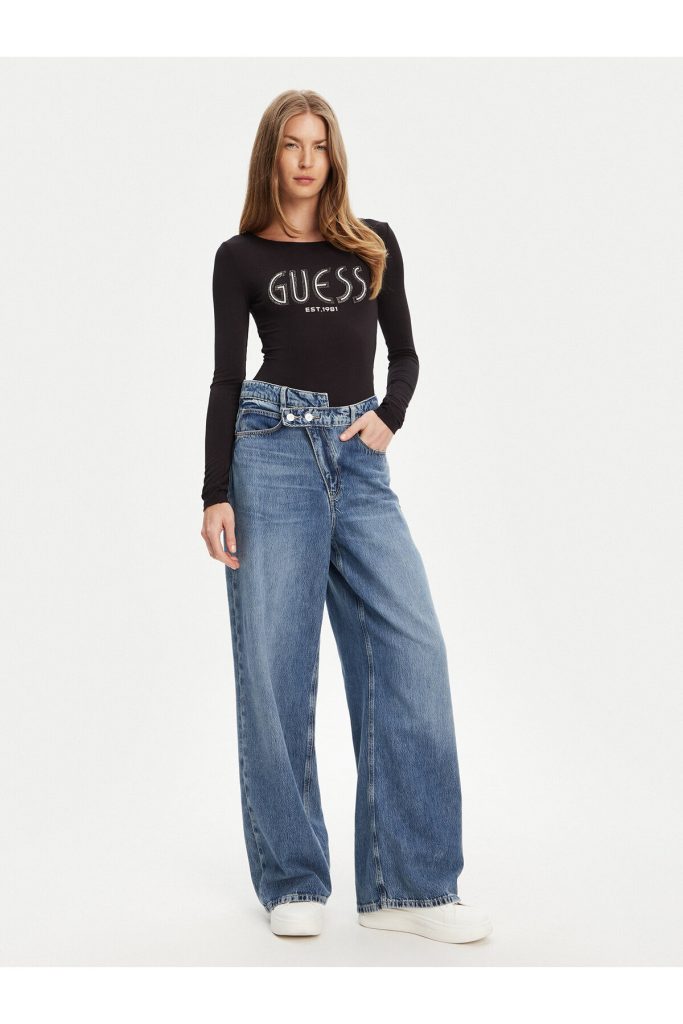 GUESS Kendinden Desenli Bluz  W5YP05K68D2