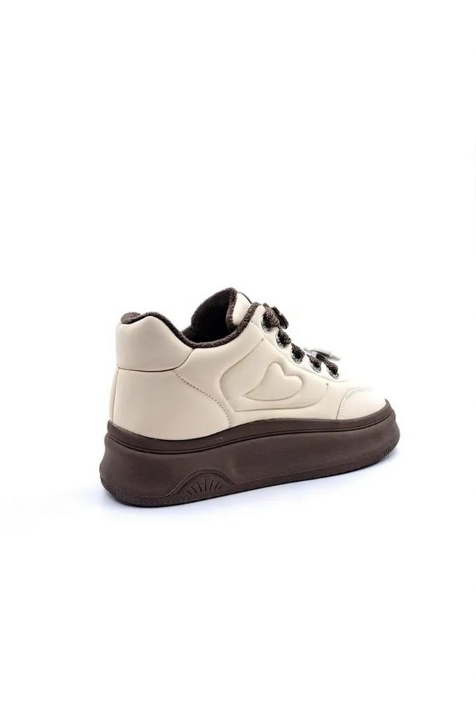 GUJA Hakiki Deri Kalın Taban Spor Ayakkabı 25K421 - kahve