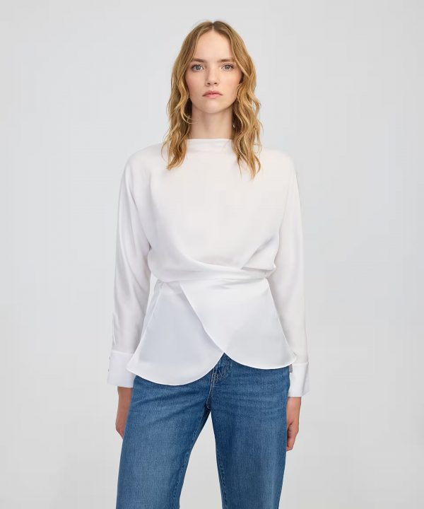 İPEKYOL Bağlamalı kayık yaka bluz IW6250006092