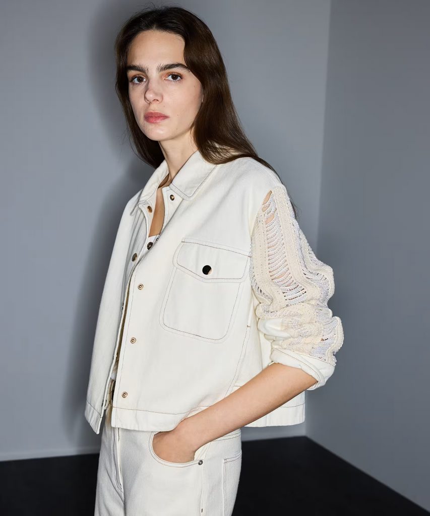 İPEKYOL Suni inci aksesuarlı kroşe mix ceket IS1260005062