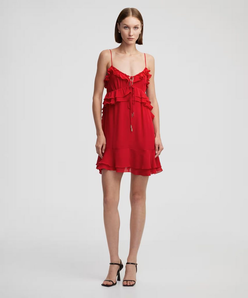 İPEKYOL Fırfırlı Mini Elbise IS1250002355