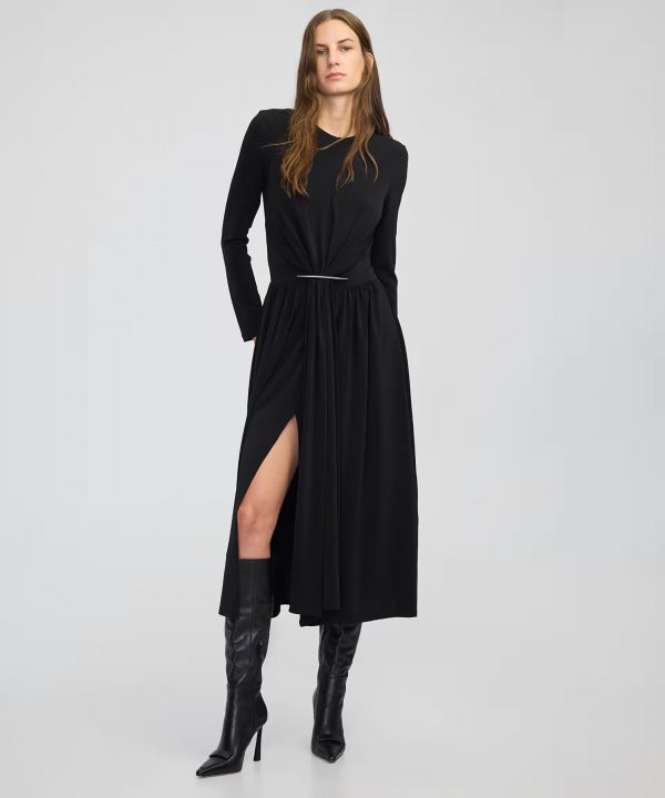 İPEKYOL Metal aksesuarlı jarse elbise IW6250002211