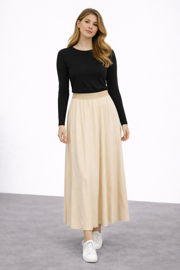 İPEKYOL Düz Viskon Etek IS1250004125 - ALTIN