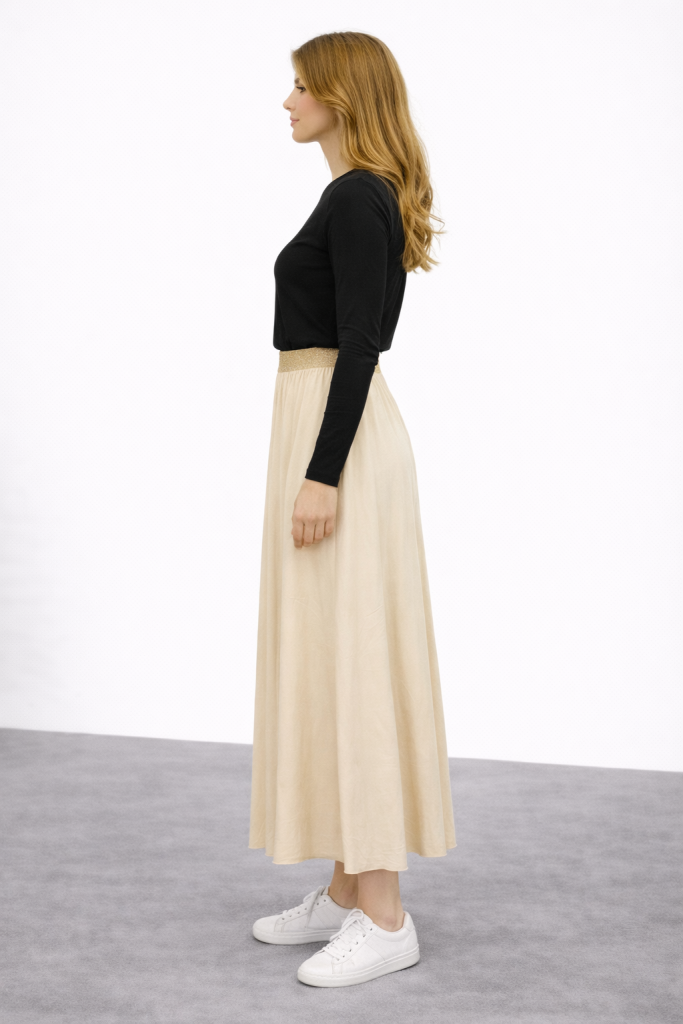 İPEKYOL Düz Viskon Etek IS1250004125 - ALTIN