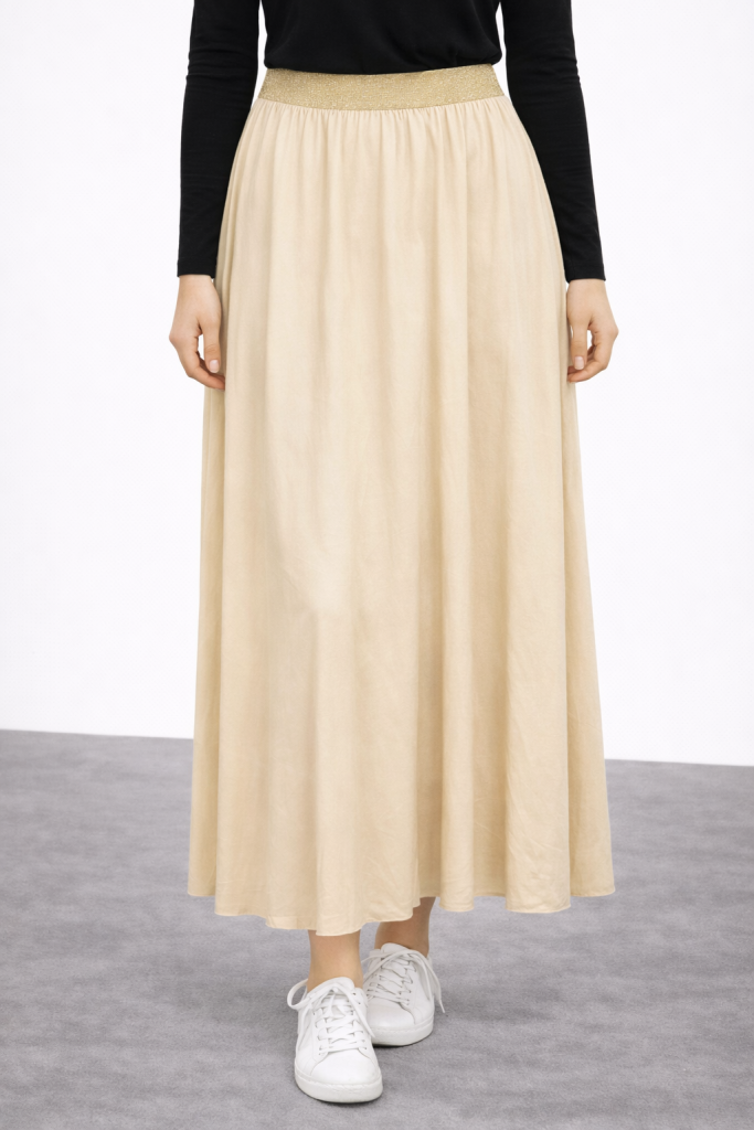 İPEKYOL Düz Viskon Etek IS1250004125 - ALTIN