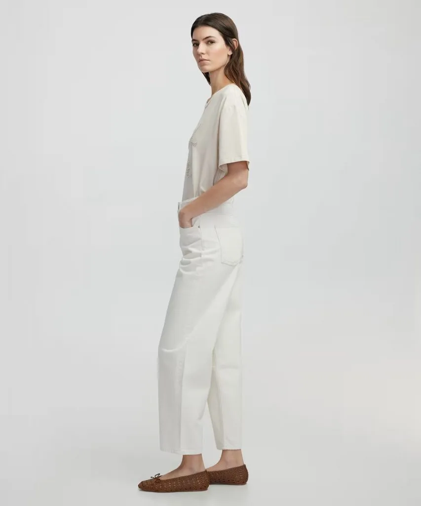 İPEKYOL Barrel Fit Jean Pantolon IS1250018011 - naturel